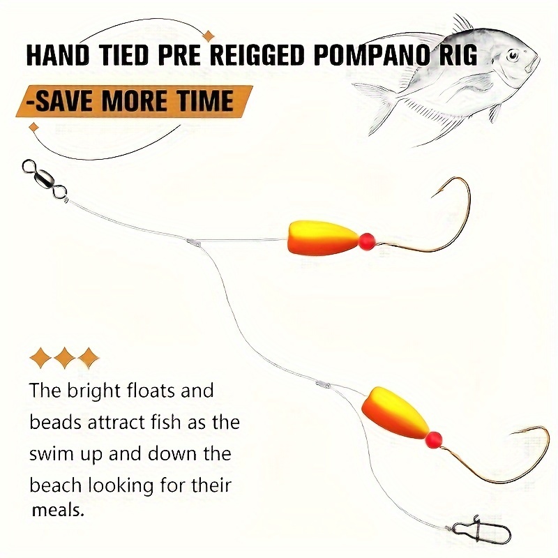 3pcs Pompano Rigs Surf Fishing - Snell Fishing Rig recension och pris