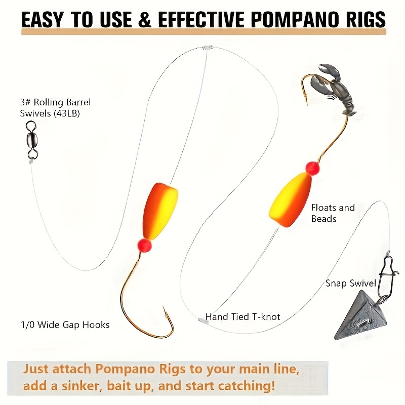3pcs Pompano Rigs Surf Fishing - Snell Fishing Rig recension och pris
