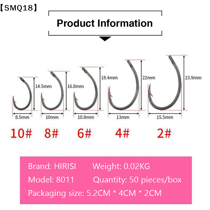Hirisi 50pcs Boxed  Hooks Barb - Fishing Equipment Organizer recension och pris