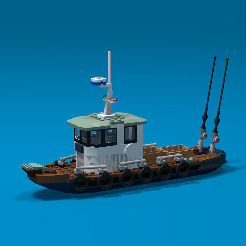 Classic Fishing Boat Model MOC - Fishing Equipment For 6 Year Old recension och pris